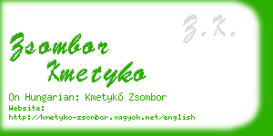 zsombor kmetyko business card